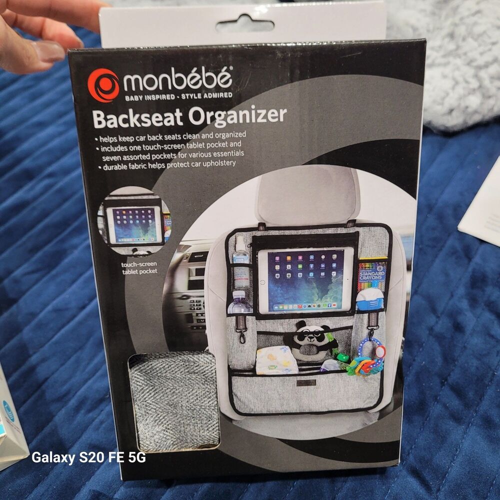 New In Box Monbebe Backseat Organizer For Babies Or Small Children B26